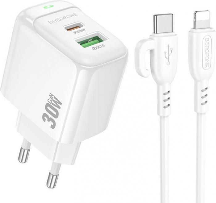 BOROFONE (6941991113888) BAS45Aai 2USB 3.0A PD 30W QC3.0