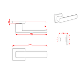 Ручки дверные CEBI CUBE SQ цвет PC35 (матовое золото ), фото 2