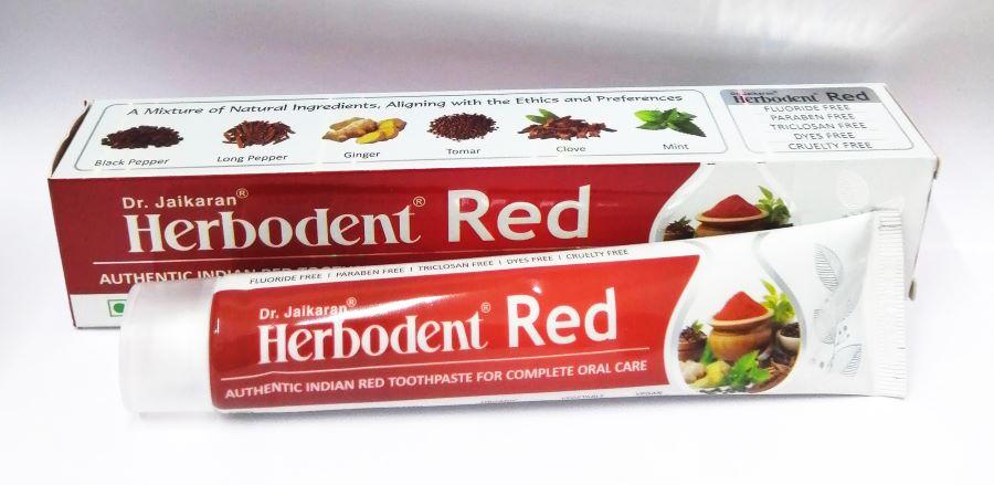 Травяная Зубная Паста Красная Herbodent RED, 100г - перцы, имбирь, гвоздика, мята