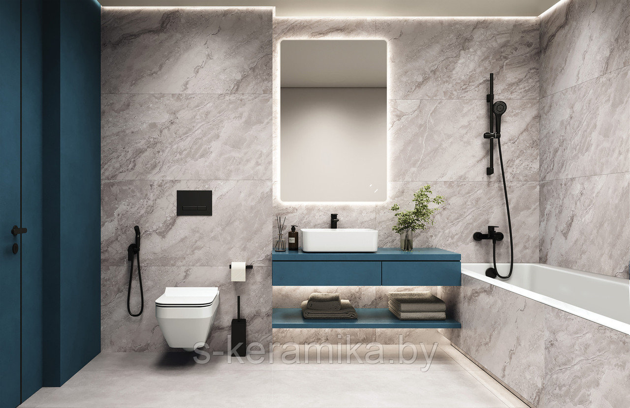 КЕРАМОГРАНИТ CERSANIT CAMBIO СВЕТЛО- СЕРЫЙ ректификат рельеф 60x120 A17426