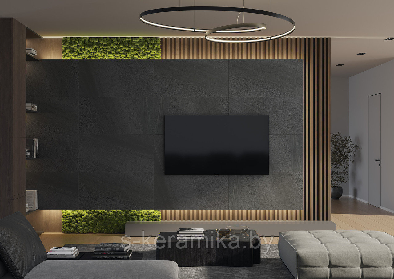 КЕРАМОГРАНИТ CERSANIT CAMBIO ТЕМНО-СЕРЫЙ ректификат рельеф 60x120 A17428