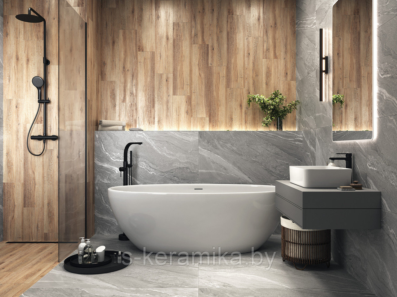 КЕРАМОГРАНИТ CERSANIT MANZOLINO СЕРЫЙ РЕКТИФИКАТ 60x120х0.7 A17440