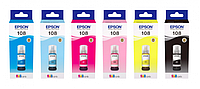 Оригинальные чернила EPSON 108 для L8050, L8056, L8058, L18050, L18056 - 70 мл.[SM] (Комплект 6х70 мл)