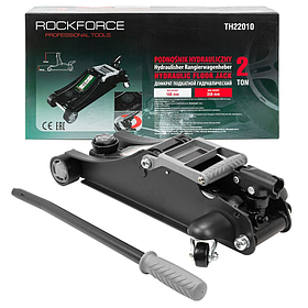 Домкрат подкатной гидравлический 2т Rock FORCE RF-TH22010 низкопрофильный с резиновой накладкой и лотком