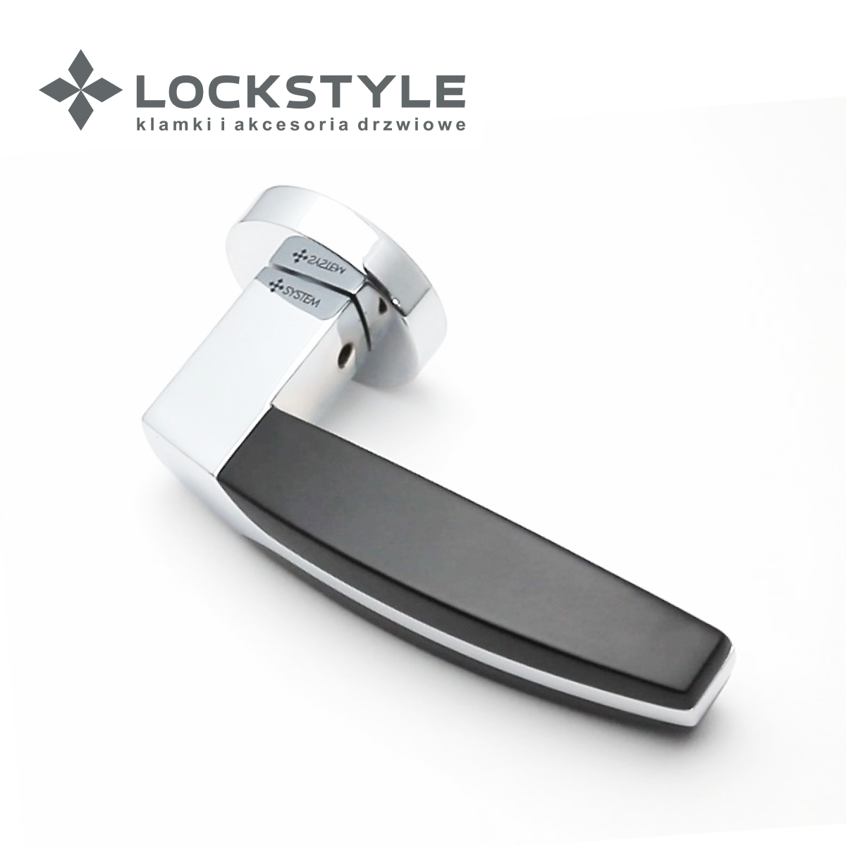 Ручки дверные SYSTEM DIONE CR/CR/AL6 хром/черный матовый