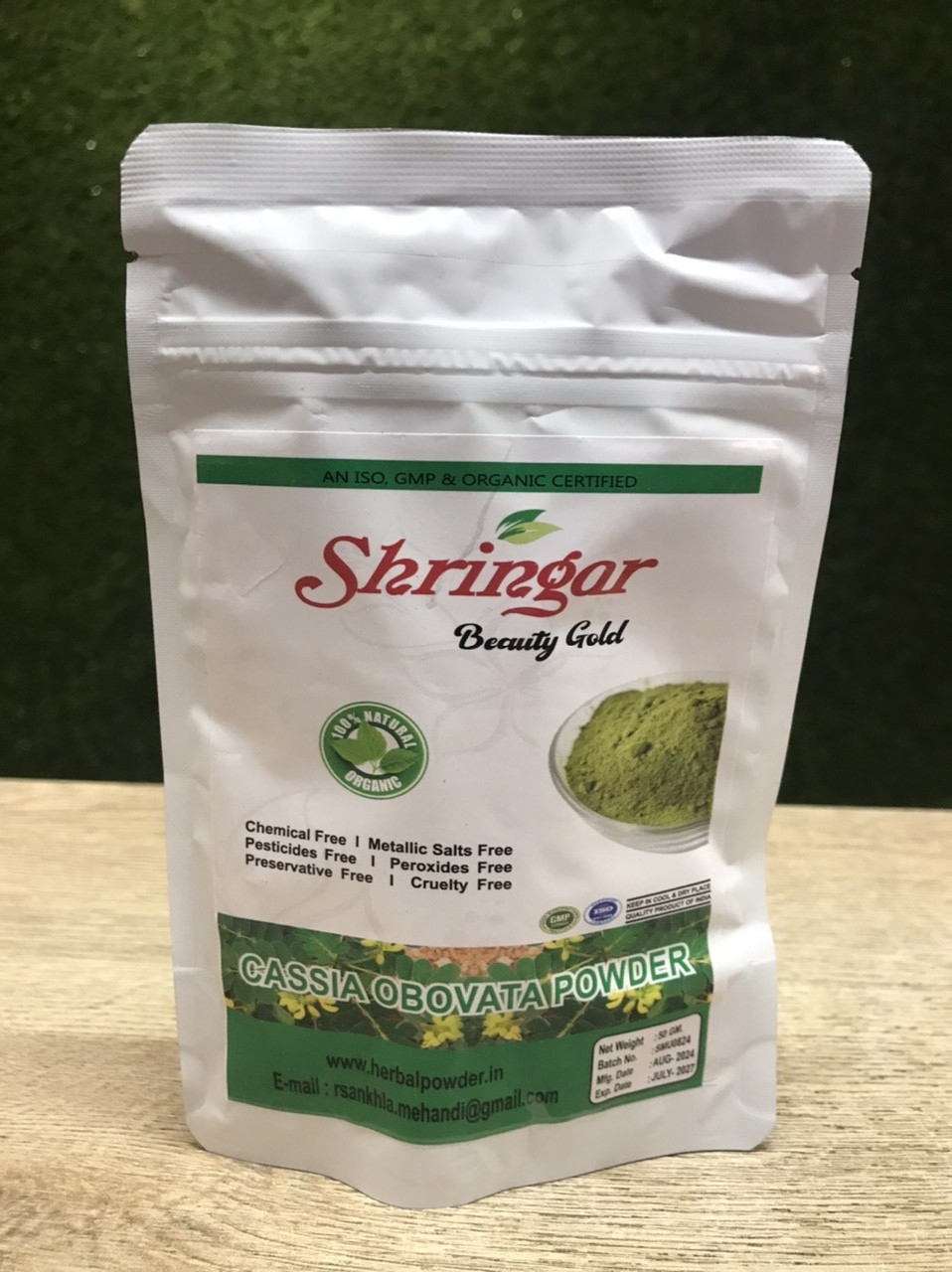 Бесцветная хна чистая без добавок Шрингар Cassia Obovata Powder Shringar, 50 гр