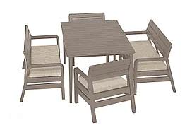 Набор мебели Delano Lima Set (диван 2шт., кресло 2шт, стол Lima), капучино