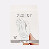 Перчатки хлопковые (косметические) размер S, L, пара, в картонной коробке, цвет белый, фото 3