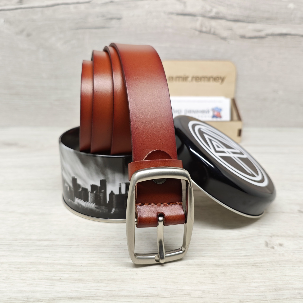 Ремень женский 3см кожаный рыжий