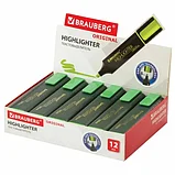Текстовыделитель BRAUBERG пастельный зеленый со скошенным наконечником 1-5 мм, фото 3