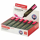 Текстовыделитель BRAUBERG розовый со скошенным наконечником 1-5 мм, фото 6