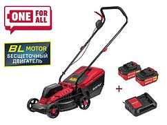 Газонокосилка аккумуляторная WORTEX CLM 3336 ALL1 XLT SET БЕСЩЁТ.ДВИГ., 18В+18В, 2акб, 4Ач, шир.3 (выс. 30-75