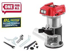 Аккум. фрезер кромочный WORTEX CMM 1835 в кор. ALL1 XLT SOLO БЕСЩЕТ., 18 В, цанга 6/8, рег. об, конс