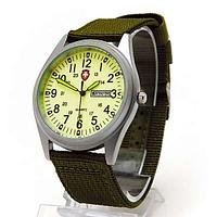 Часы мужские SWISS ARMY 3979G зелен. + фосфор, двойной календарь