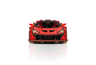 Гоночный автомобиль – Красный. Деревянный пазл 3D - конструктор EWA, фото 3