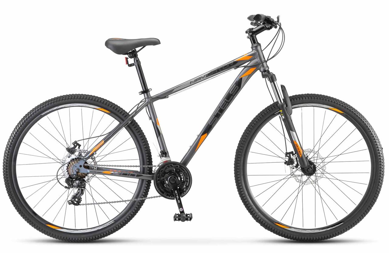 Велосипед Stels Navigator 900 MD 29 F020 р.21 2021 (темно-серый матовый/оранжевый)