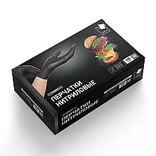 Перчатки нитриловые черные A.D.M. р-р XL 100 шт