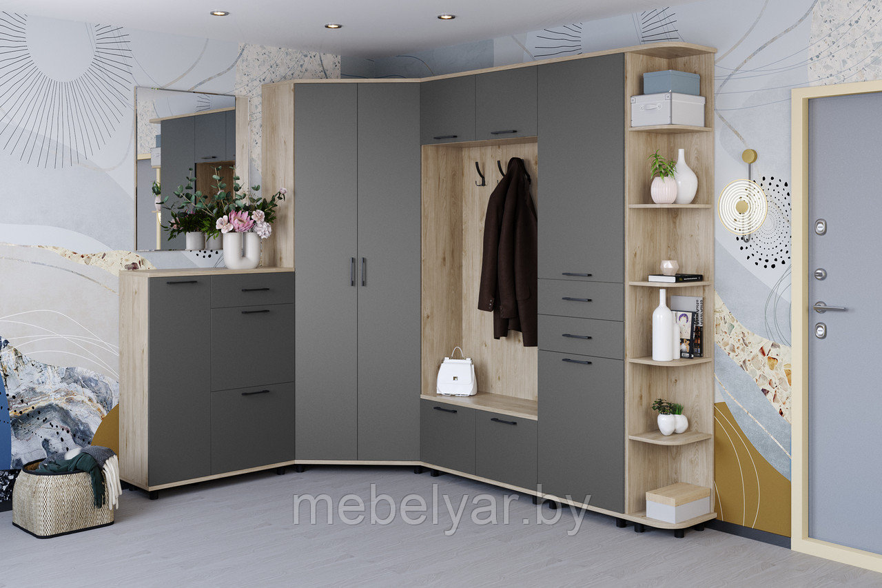 Прихожая Лером Грэйс-1 Гикори Джексон Светлый / Антрацит Матовый