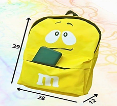 Школьный рюкзак M&M's 39x28x12 ( Жёлтый, оранжевый), фото 3