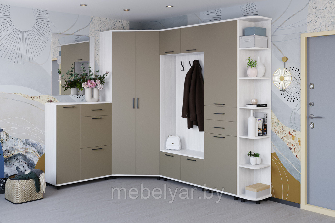 Прихожая Лером Грэйс-1 Снежный Ясень / Латте Матовый