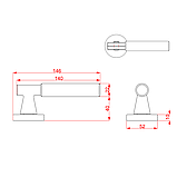 Ручки дверные CEBI SOHO SMOOTH (гладкая) цвет MP35 матовое золото, фото 2