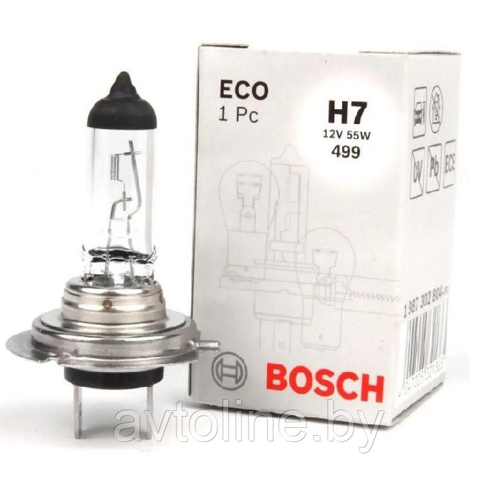 Лампа галогенная H7 12V 55W головной свет BOSCH 1987302804