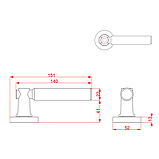 Ручки дверные CEBI TROY DIAMOND (алмаз) цвет PC35 матовое золото, фото 2