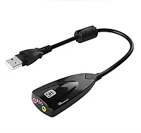 Звуковой адаптер - внешняя звуковая карта USB 3D 5HV2 2.1/7.1-канальная, черный 556943