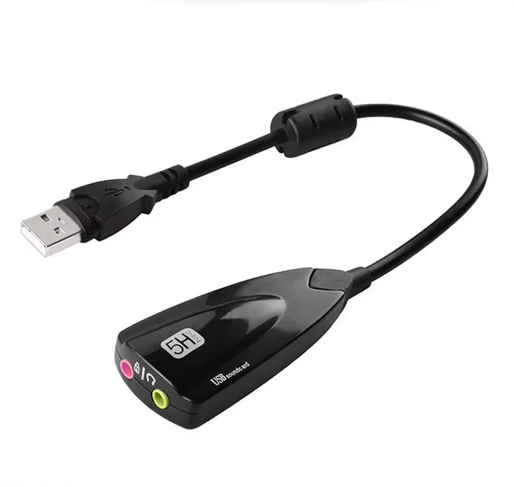 Звуковой адаптер - внешняя звуковая карта USB 3D 5HV2 2.1/7.1-канальная, черный 556943