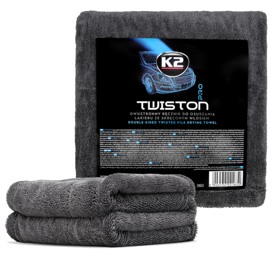 Двустороннее полотенце для сушки с крученым ворсом K2 TWISTON PRO, 60x90 см