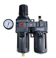 KraftWell KRW-FRL12C Фильтр воздушный с редуктором и лубрикатором, 1/2"