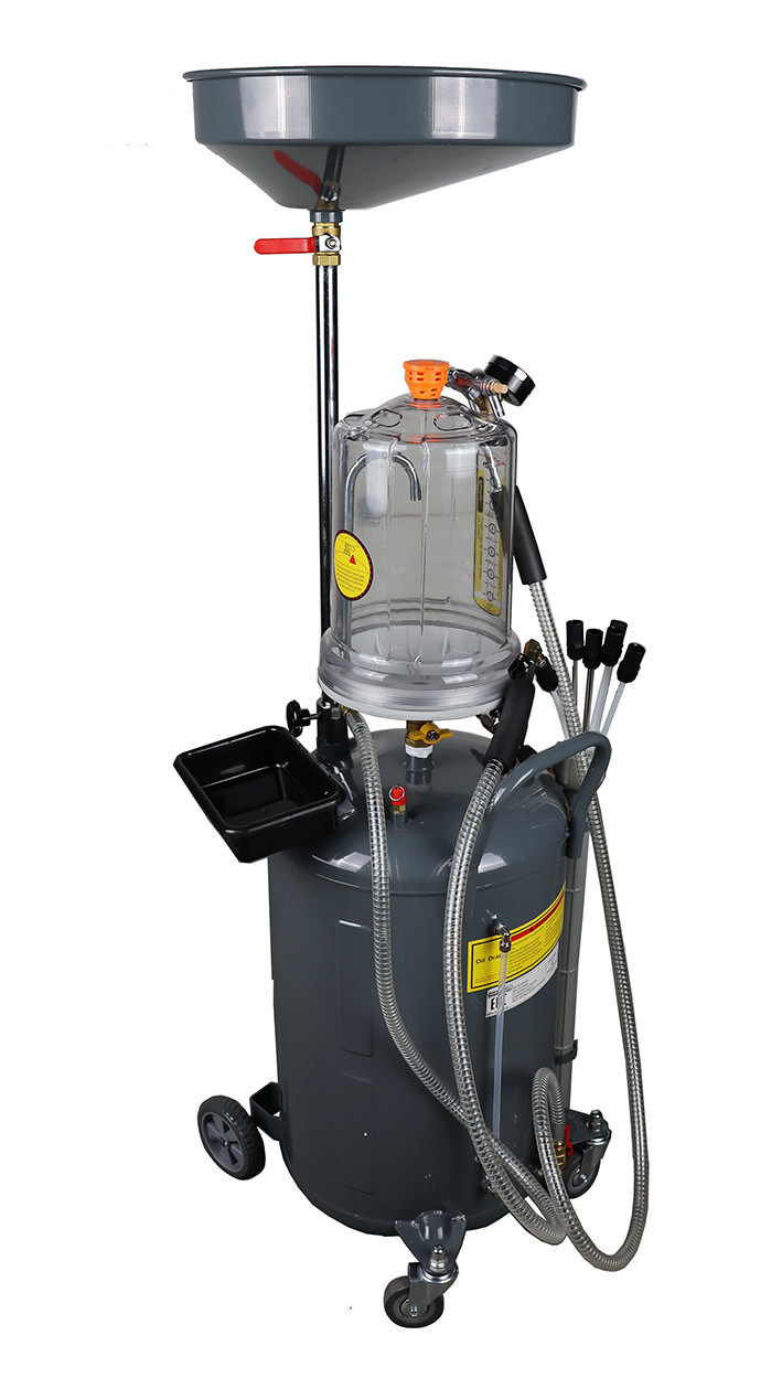 KraftWell KRW1839.80L Установка для слива и откачки масла/антифриза с подъемной ванной и мерной емкостью,