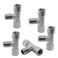 KraftWell KRW-TT14FMF-5 Тройник резьбовой Т-образный F1/4" - M1/4" - F1/4", 5 шт