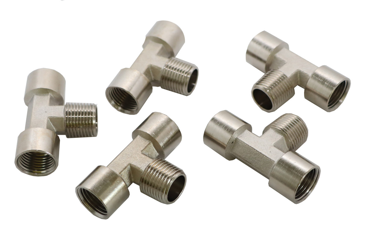 KraftWell KRW-TT12FMF-5 Тройник резьбовой Т-образный F1/2" - M1/2" - F1/2", 5 шт