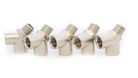 KraftWell KRW-TY14FMF-5 Тройник резьбовой Y-образный F1/4" - M1/4" - F1/4", 5 шт