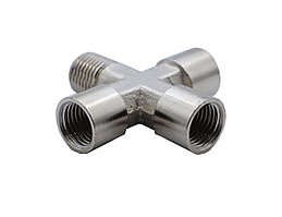 KraftWell KRW-TC14F3M Переходник "крест" 3*F1/4" - M1/4", 1 шт