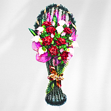 Корзина ритуальная Кобра h- 145 см Кобра розовый бутон