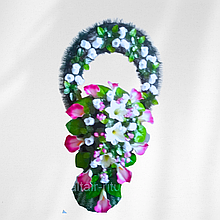 Корзина ритуальная Радуга большая h- 110 см Белые розы