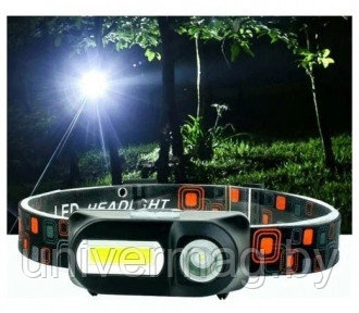 Налобный аккумуляторный фонарь Double Light Source headlight KX-1804 (3 режима работы)