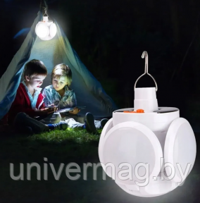 Складная кемпинговая подвесная лампа на 4 лепестка Solar emergency charging lamp 2029
