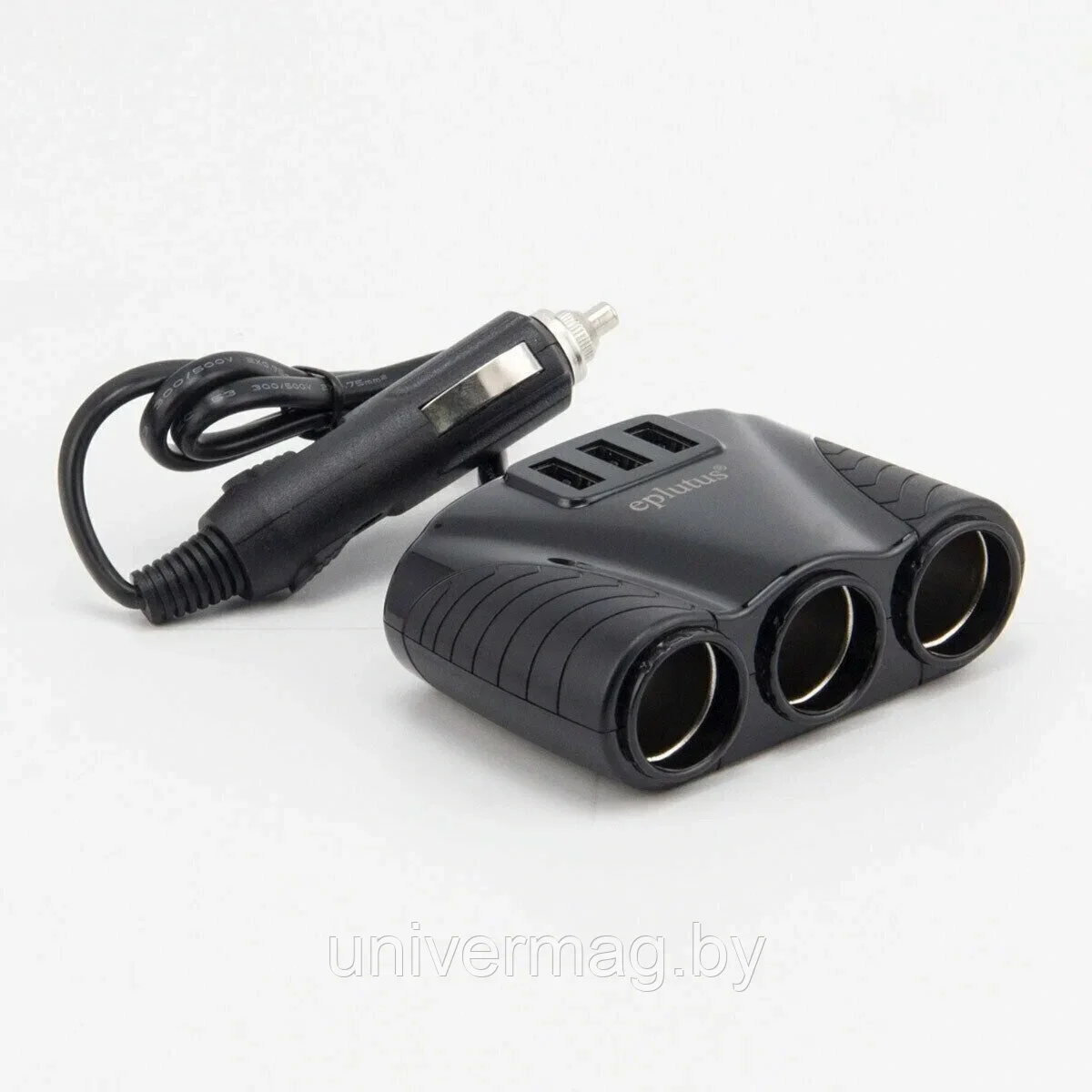 Разветвитель прикуривателя EPLUTUS FC-340 (3 розетки и 3 USB) длина кабеля 60 см
