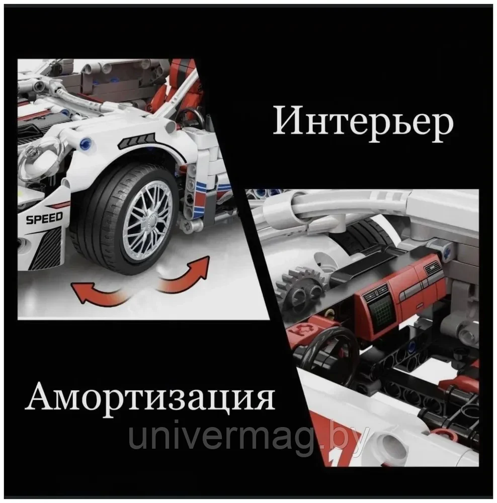 Конструктор для детей гоночная машина Porsche на пульте управления 1228 деталей - фото 2 - id-p234779306