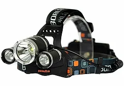 Налобный аккумуляторный светодиодный фонарь RJ-3000 4 режима