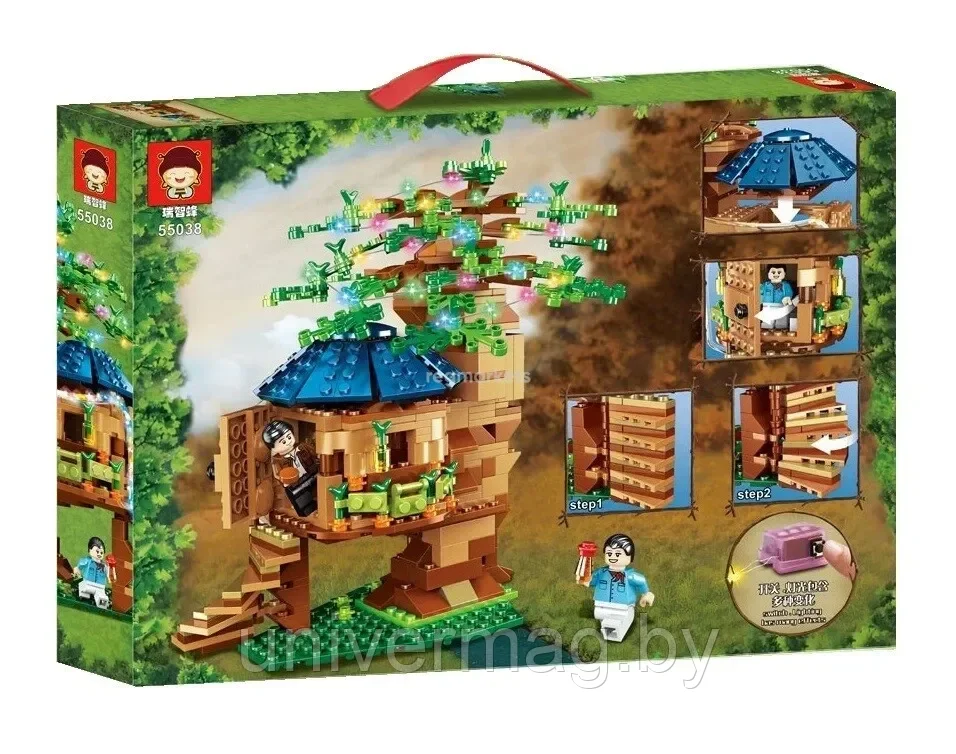 55038 Конструктор QS08 My World "Радужный остров светящийся" (аналог Lego Minecraft), 537 деталей, Майнкраф - фото 1 - id-p234779807