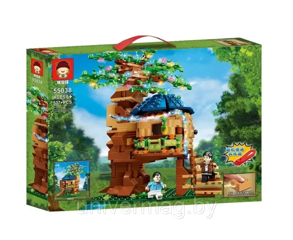 55038 Конструктор QS08 My World "Радужный остров светящийся" (аналог Lego Minecraft), 537 деталей, Майнкраф - фото 3 - id-p234779807