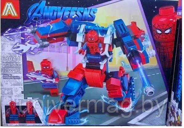 Конструктор MG Робот - Человек Паук, Мстители Марвел, Avengers, 229 деталей, 1 минифигурка, 68044