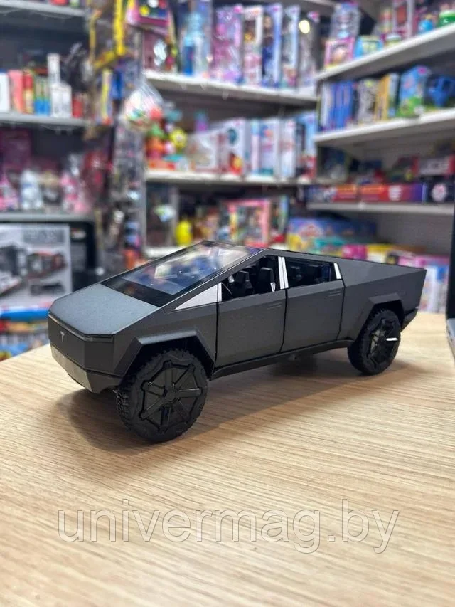 Металлическая машинка Tesla Cybertruck - тесла кибертрак свет, звук