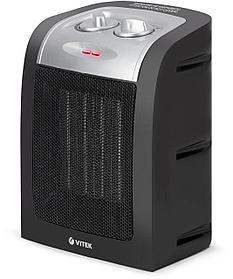 Тепловентилятор керамический Vitek VT-2067, 1800Вт, с термостатом, 2 режима, черный, серебристый