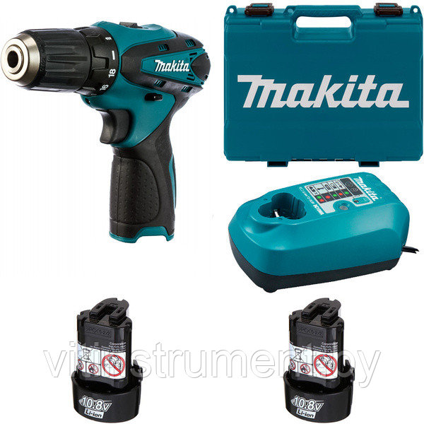 Дрель-шуруповерт Makita DF330DWE (с 2-мя АКБ, кейс)