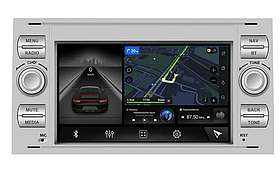 Штатная магнитола canbox для Ford C-Max 2003-2010 на Android 10 (4G-SIM, 2/32, DSP) серебро